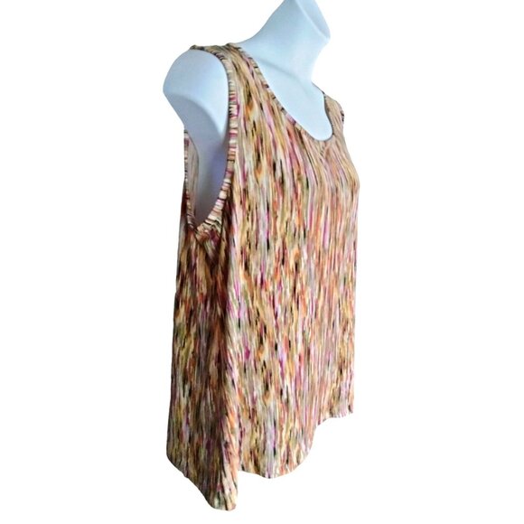JMS Easy Dressing Sunset Print Flowy Lightweight Sleeveless Top Plus Size 2X - Picture 3 of 7